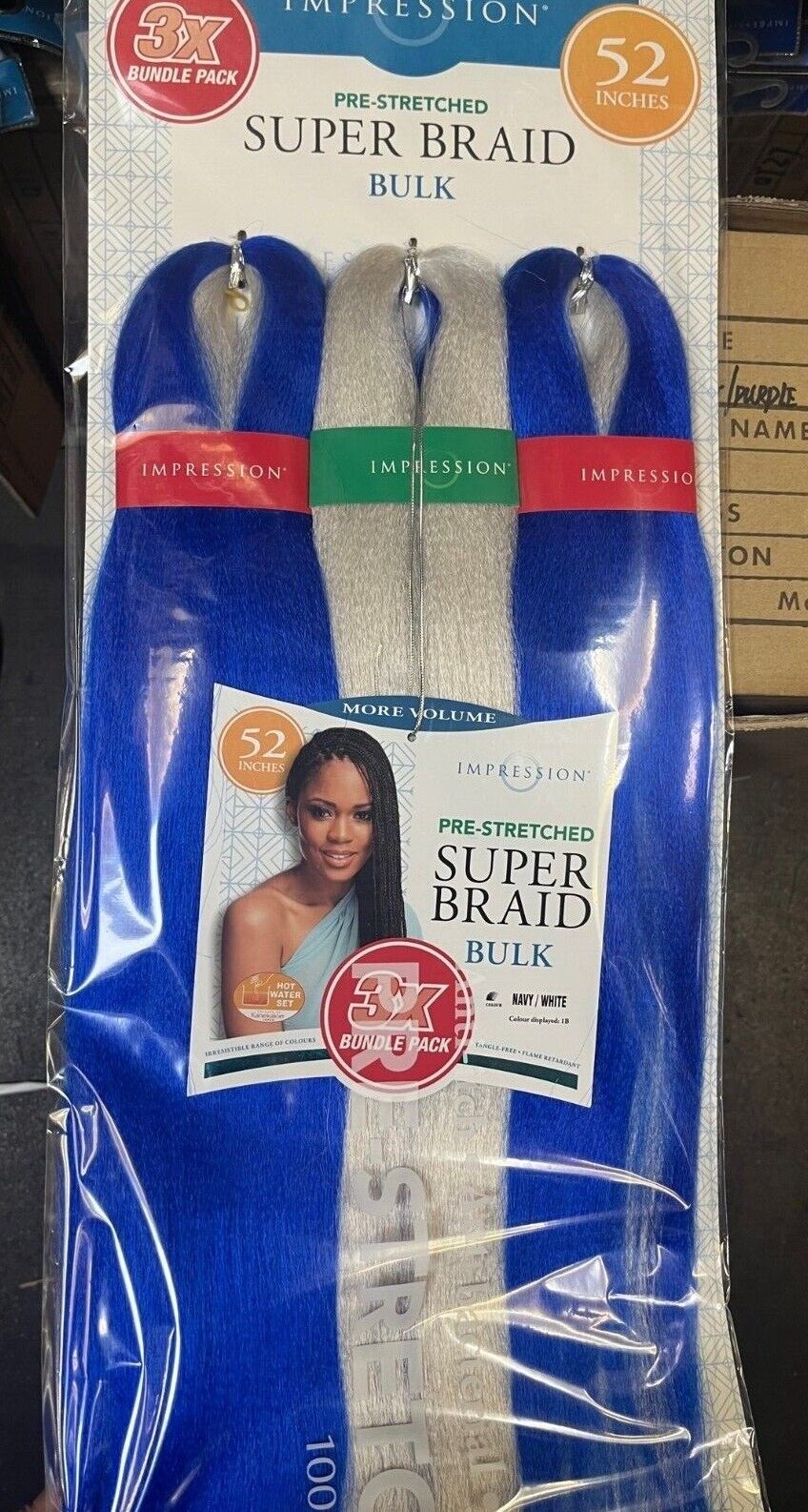 Impression Synthetic 3 X Bundle Pack Crochet Hair Extensions - Super Braid 52 "
