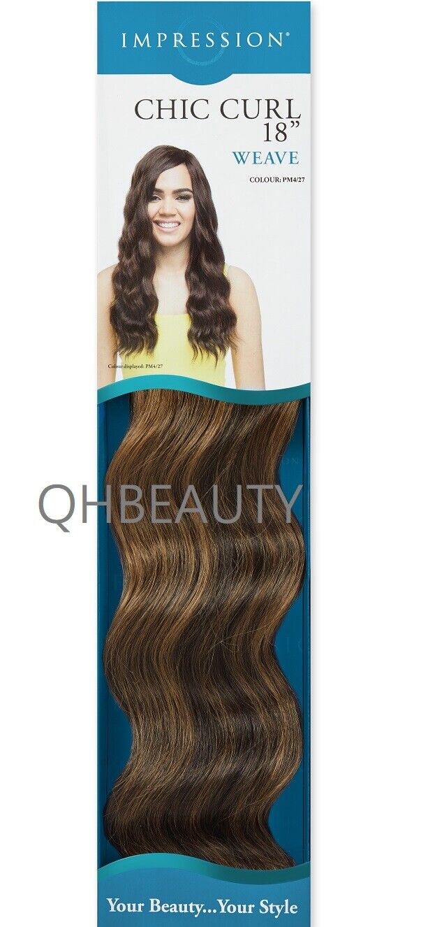 IMPRESSION SYNTHETIC BODY WAVE LONG HAIR EXTENSION WEAVE - CHIC CURL 18 INCH
