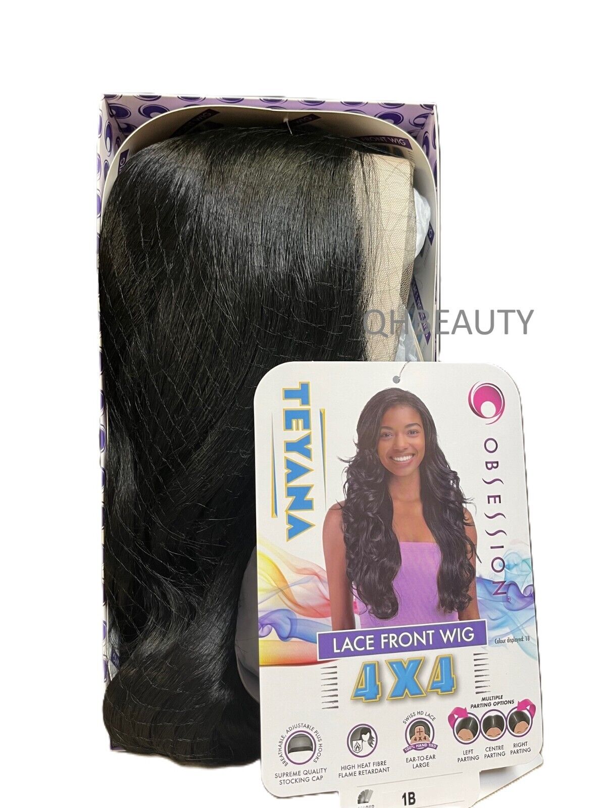 Obsession Synthetic Swiss HD 4x4 Lace Front Free Part Curly Hair Wig - TEYANA