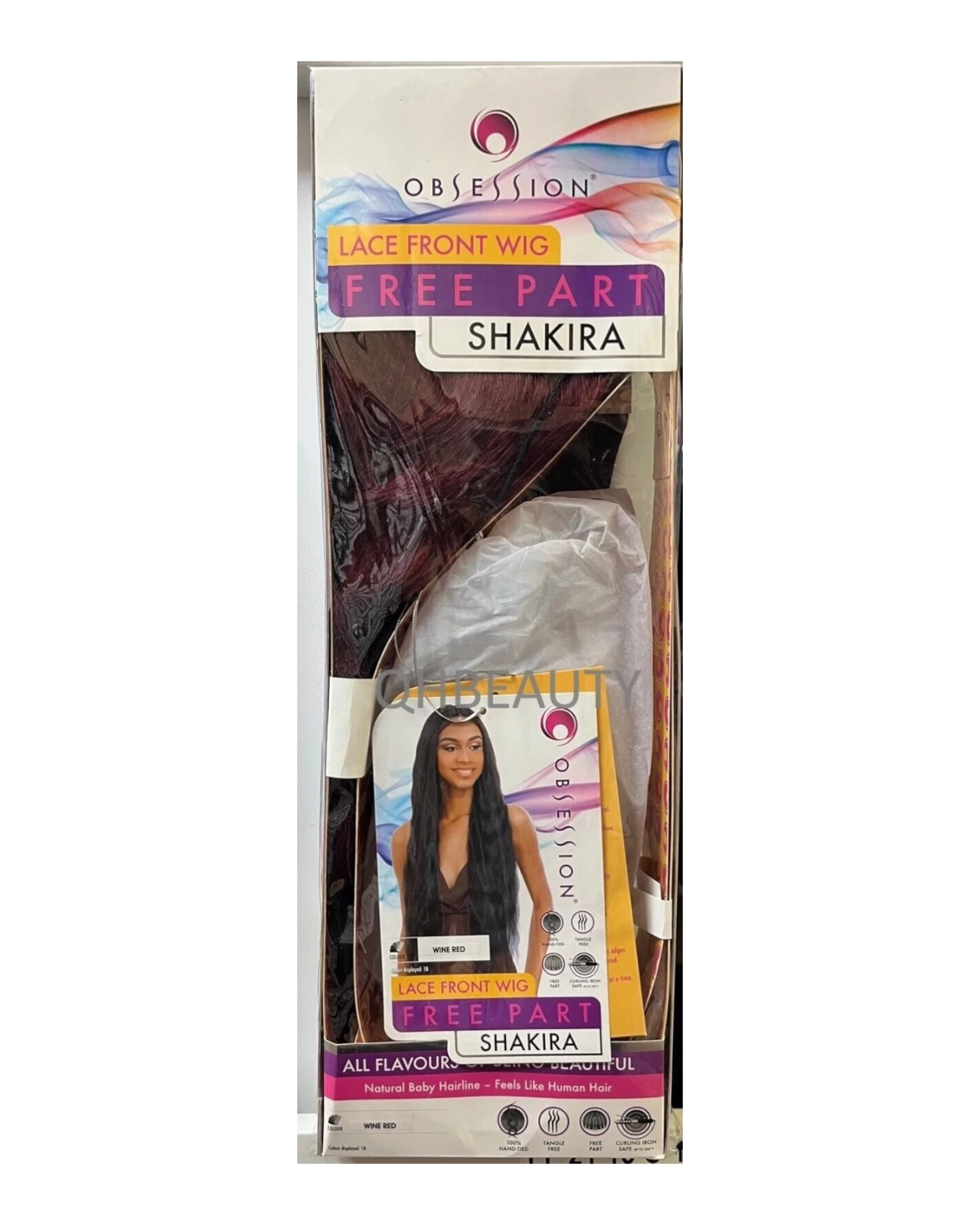 Obsession Synthetic Lace Front Free Part 100 % Hand Tied long Hair Wig - SHAKIRA