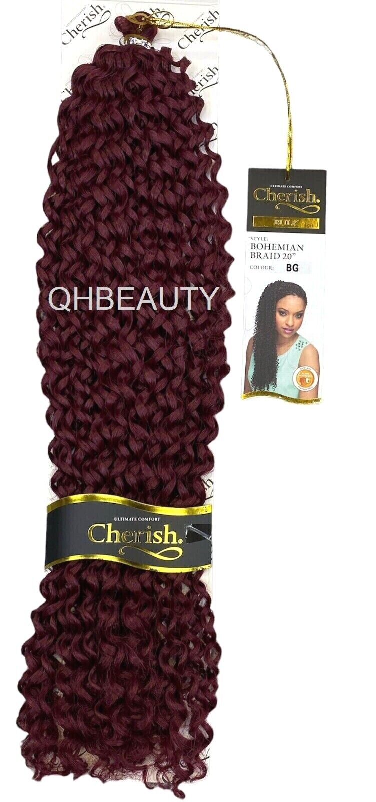 CHERISH SYNTHETIC CROCHET CURLY HAIR EXTENSION BRAID - BOHEMIAN BULK 20 INCH