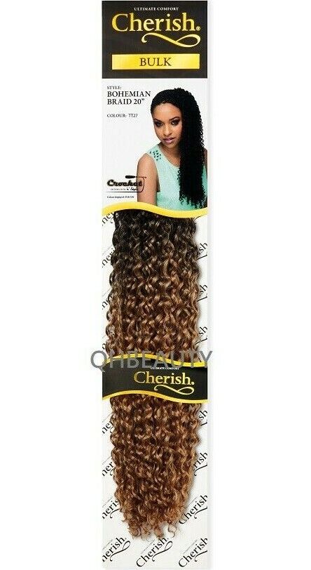 CHERISH SYNTHETIC CROCHET CURLY HAIR EXTENSION BRAID - BOHEMIAN BULK 20 INCH