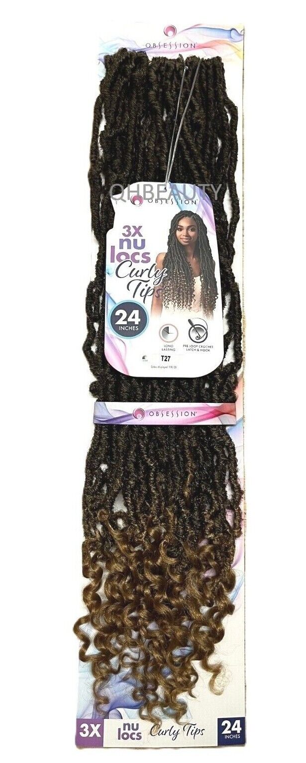 Obsession Synthetic Crochet PreLoop Braid Hair Extension - NU LOCS CURLY TIPS 24