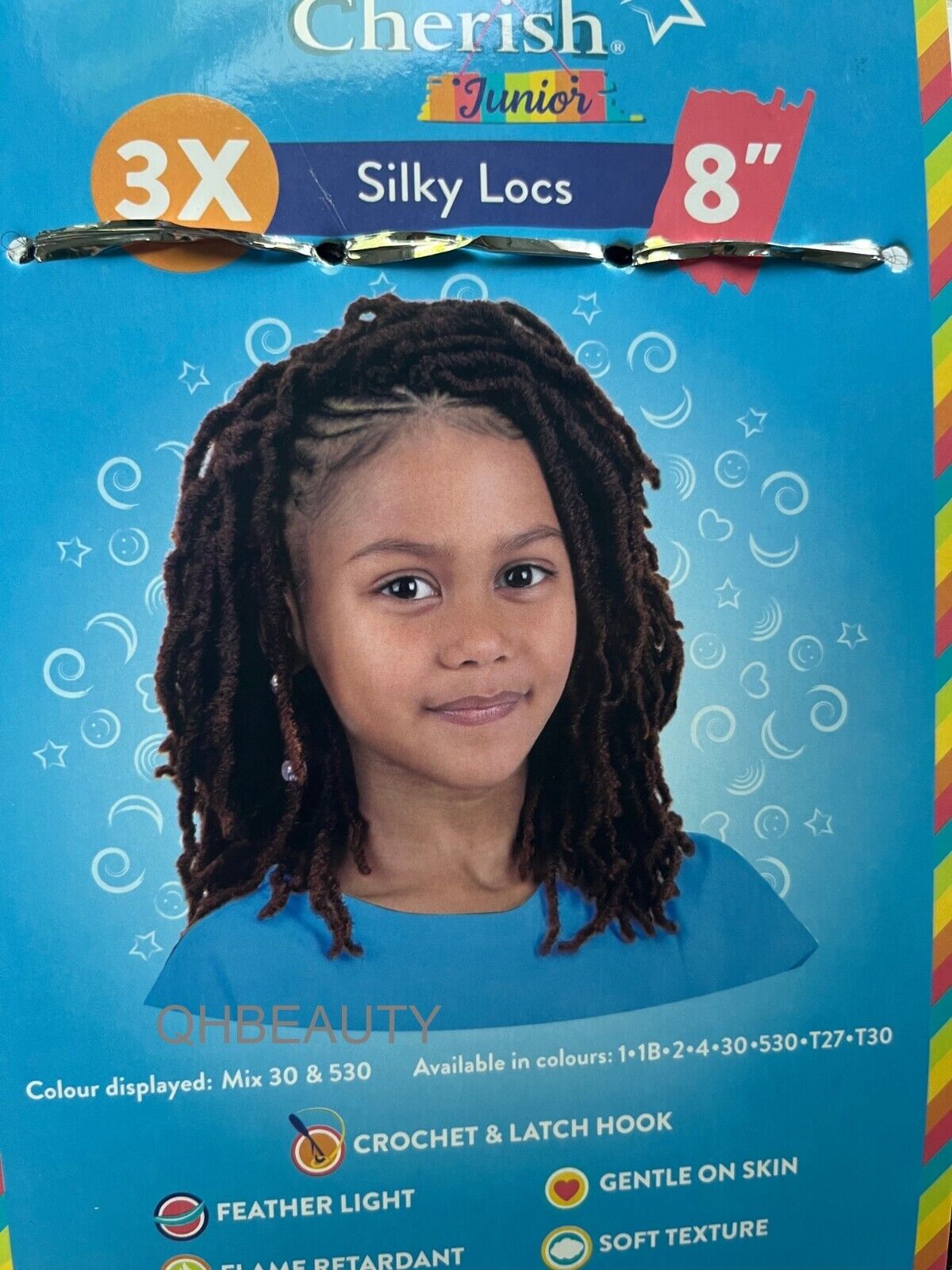 CHERISH SYNTHETIC JUNIOR KIDS CROCHET BRAID HAIR EXTENSION - SILKY LOCS 8 INCH