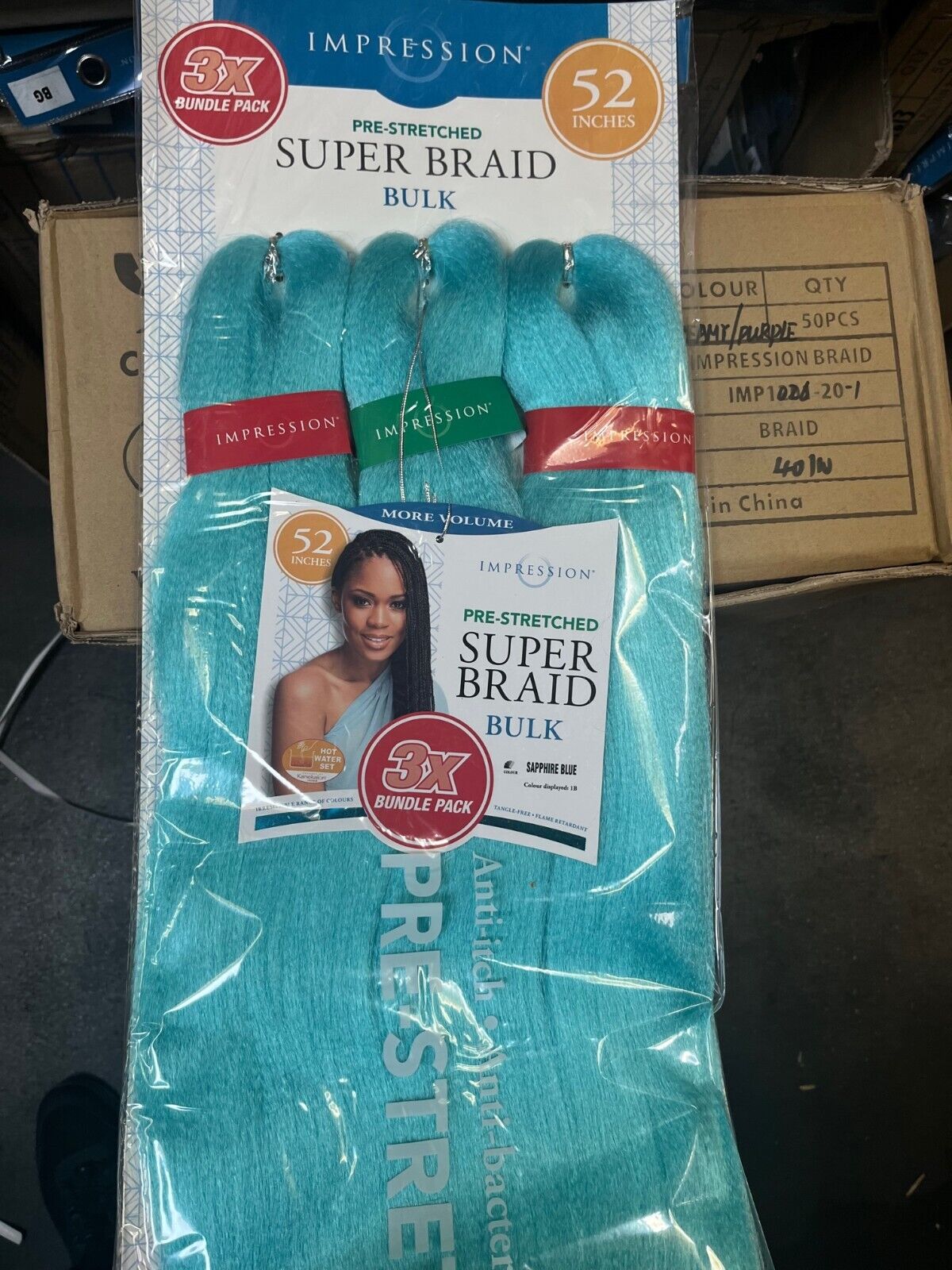 Impression Synthetic 3 X Bundle Pack Crochet Hair Extensions - Super Braid 52 "
