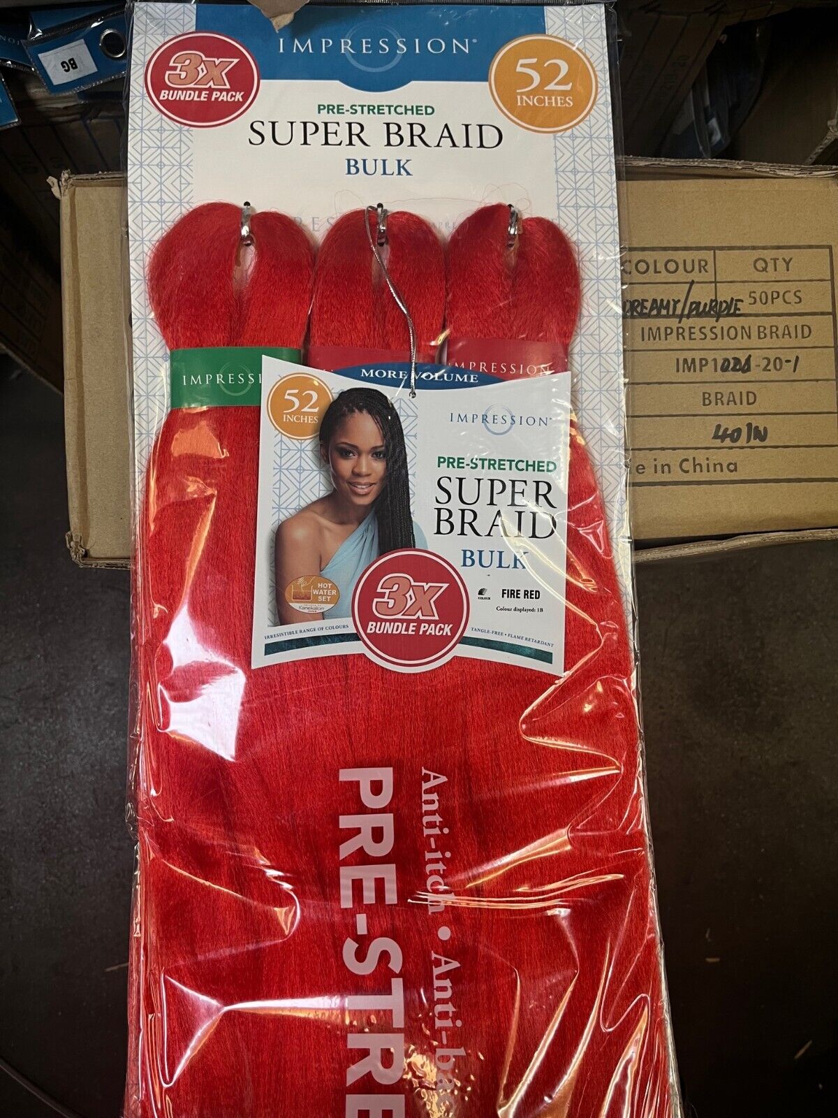 Impression Synthetic 3 X Bundle Pack Crochet Hair Extensions - Super Braid 52 "