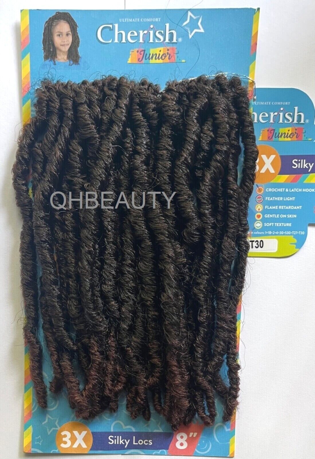 CHERISH SYNTHETIC JUNIOR KIDS CROCHET BRAID HAIR EXTENSION - SILKY LOCS 8 INCH