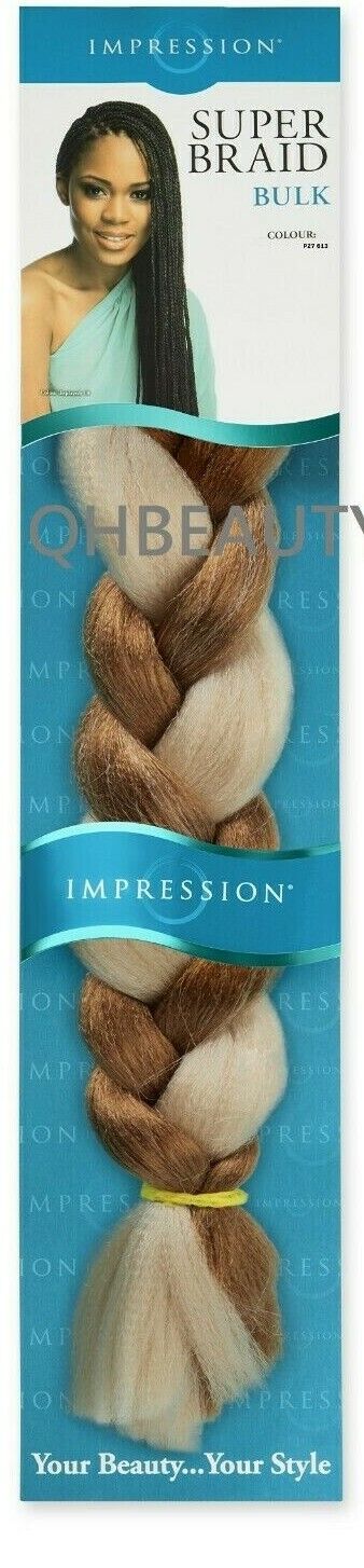 Impression Synthetic Natural Long Ultra Crochet Hair Extensions Super Braid 86"