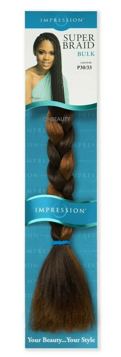 Impression Synthetic Natural Long Ultra Crochet Hair Extensions Super Braid 86"