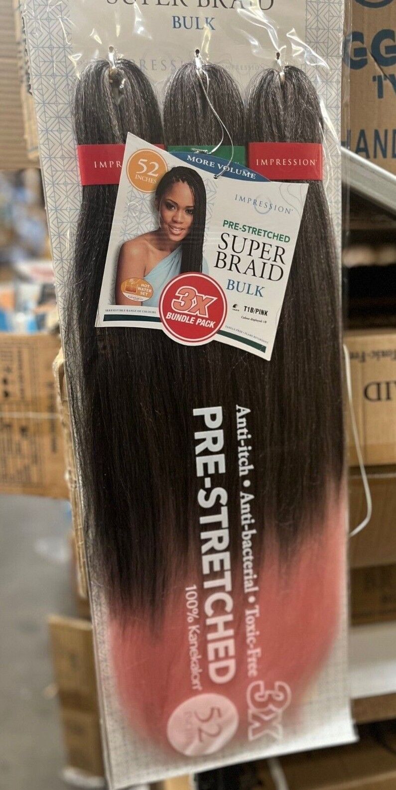 Impression Synthetic 3 X Bundle Pack Crochet Hair Extensions - Super Braid 52 "
