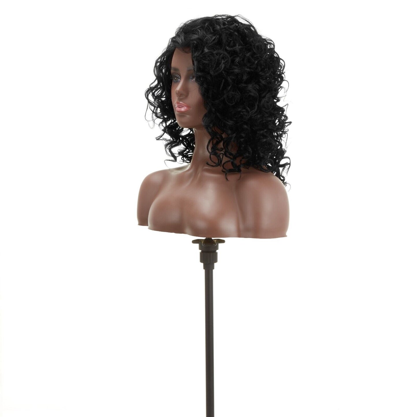 Impression Synthetic Hand Made Invisible L Part Curly Hair Lace Wig - MIA