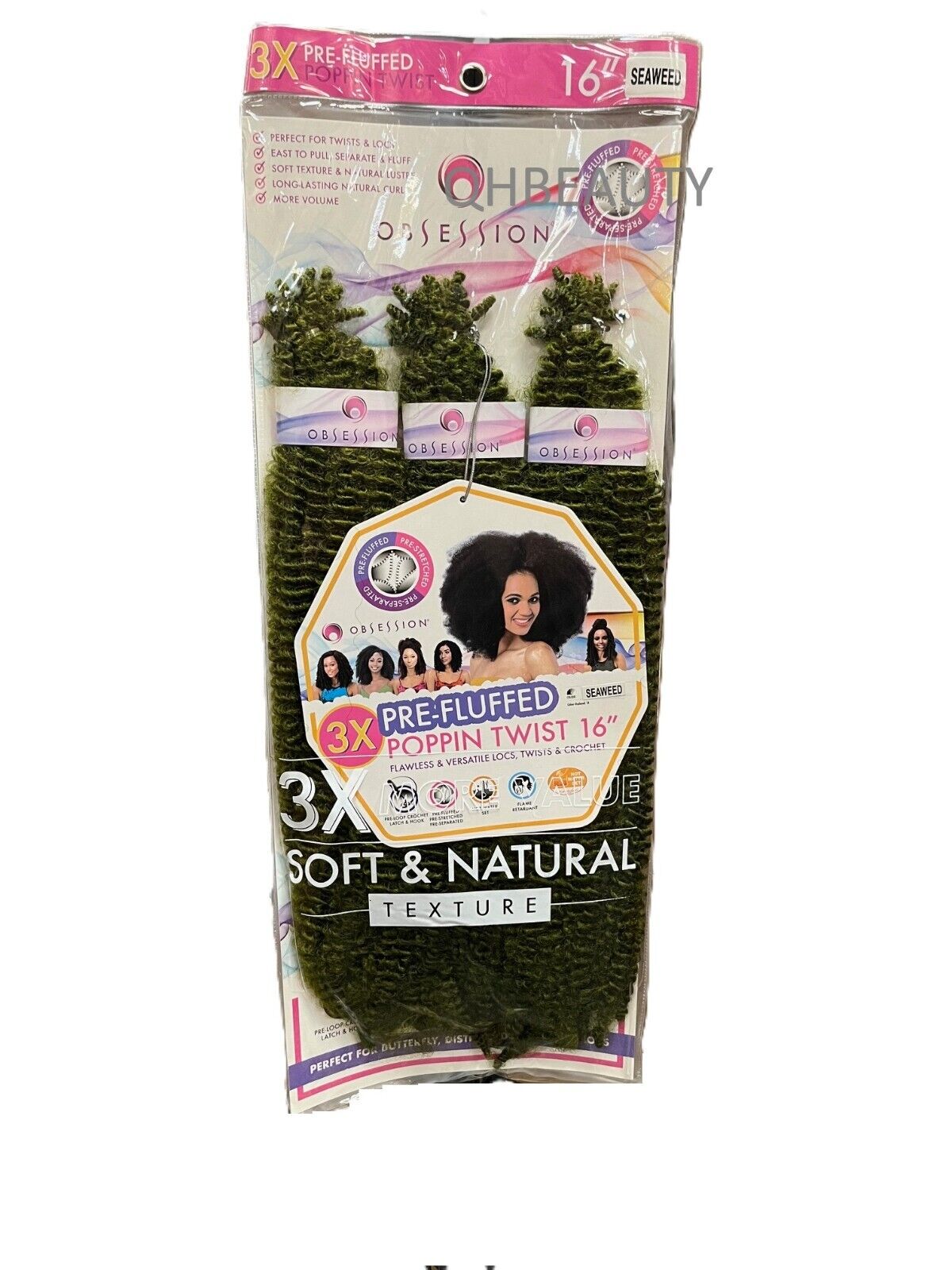 OBSESSION SYNTHETIC CROCHET SOFT BRAID 3X PRE-FLUFFED - POPPIN TWIST 16'' & 20"