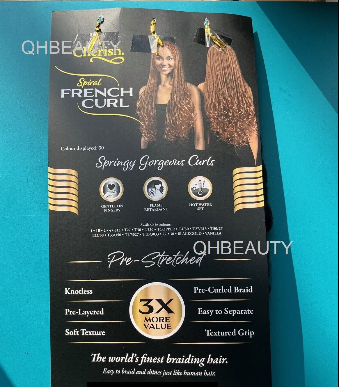 CHERISH SYNTHETIC CURLY SPIRAL HAIR EXTENSION BRAID - 3 x SPIRAL FRENCH CURL 22