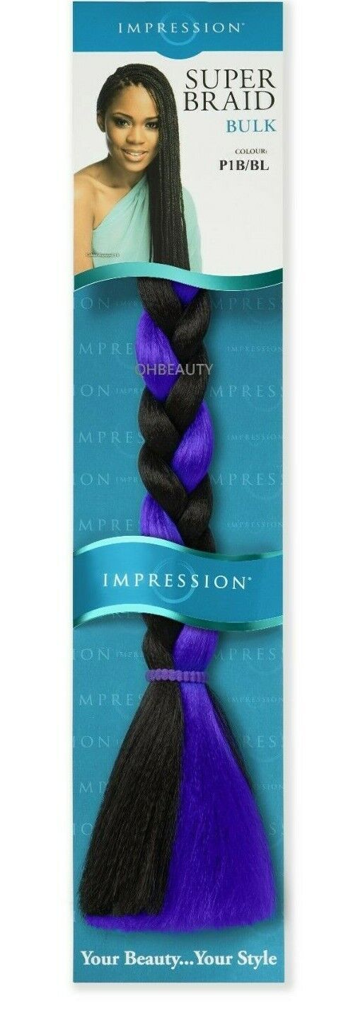 Impression Synthetic Natural Long Ultra Crochet Hair Extensions Super Braid 86"