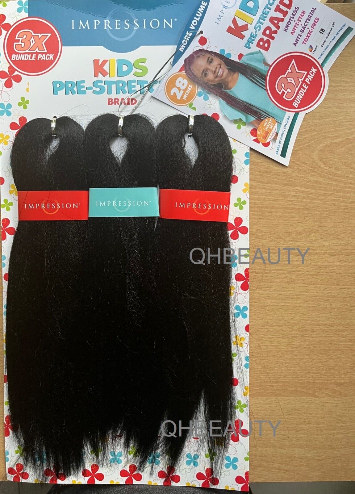 IMPRESSION SYNTHETIC KIDS CROCHET HAIR EXTENSION PRE STRETCHED BRAID 28 / 14 ''