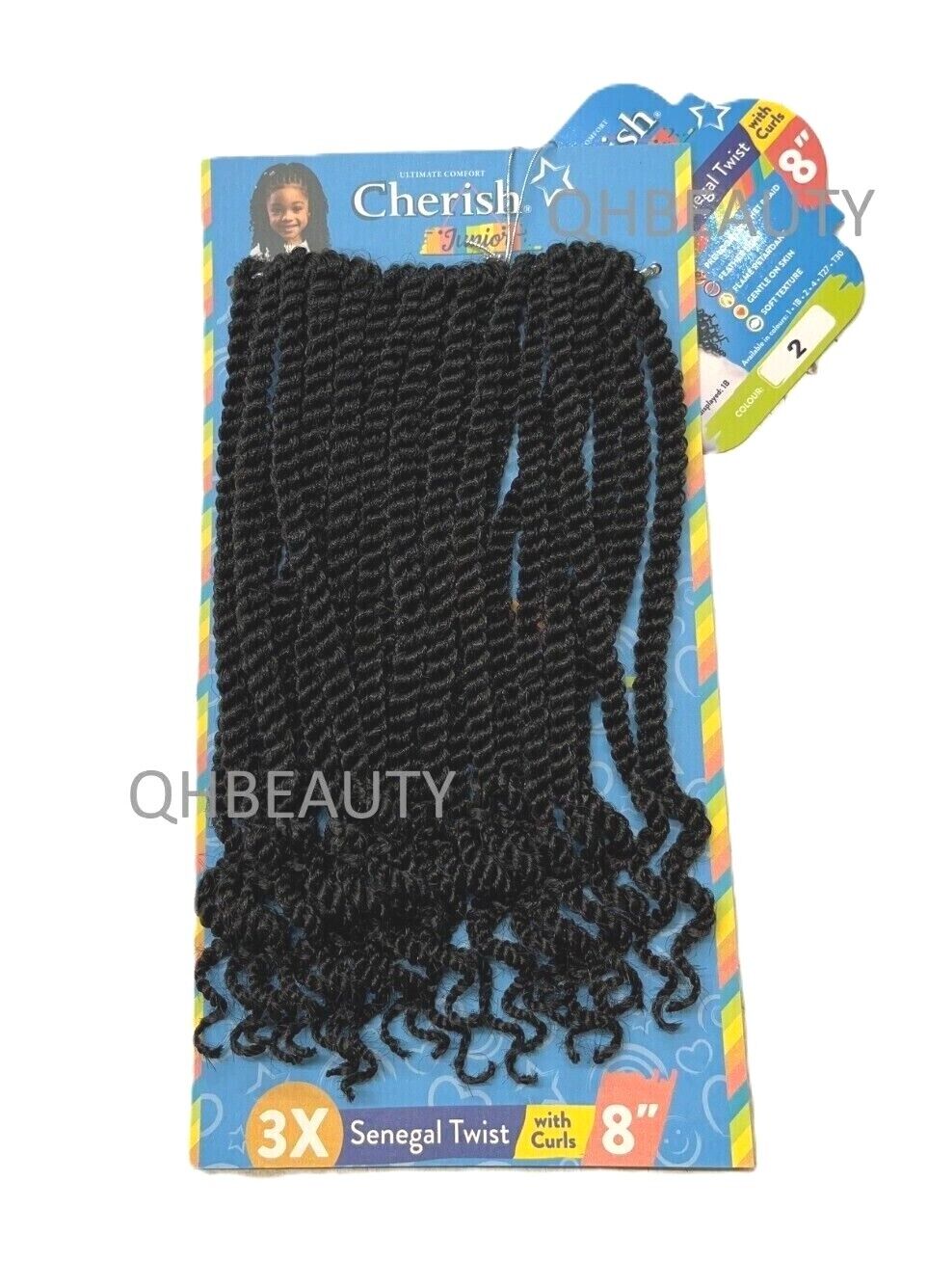 CHERISH SYNTHETIC JUNIOR KIDS BRAID HAIR EXTENSION - SENEGAL TWIST WITH CURLS 8