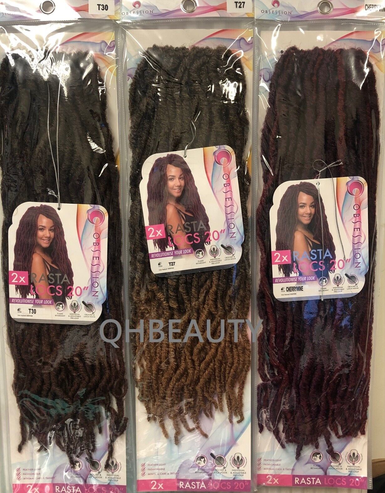 Obsession Synthetic Crochet Pre Looped Braid Hair Extension - RASTA LOCS 20 INCH