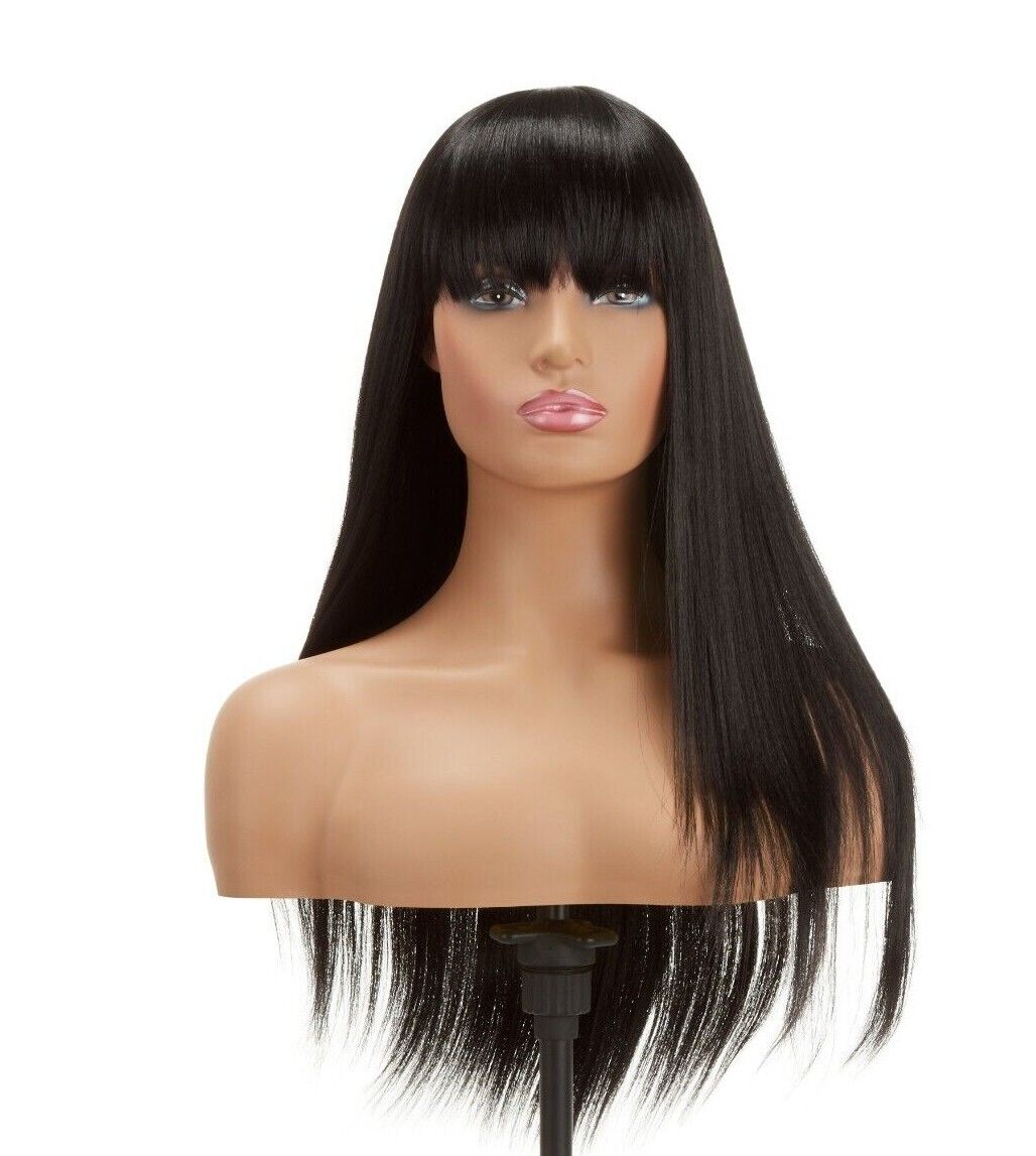 Impression Synthetic Hand Made Long Straight Bangs Hair Wig Alexandra