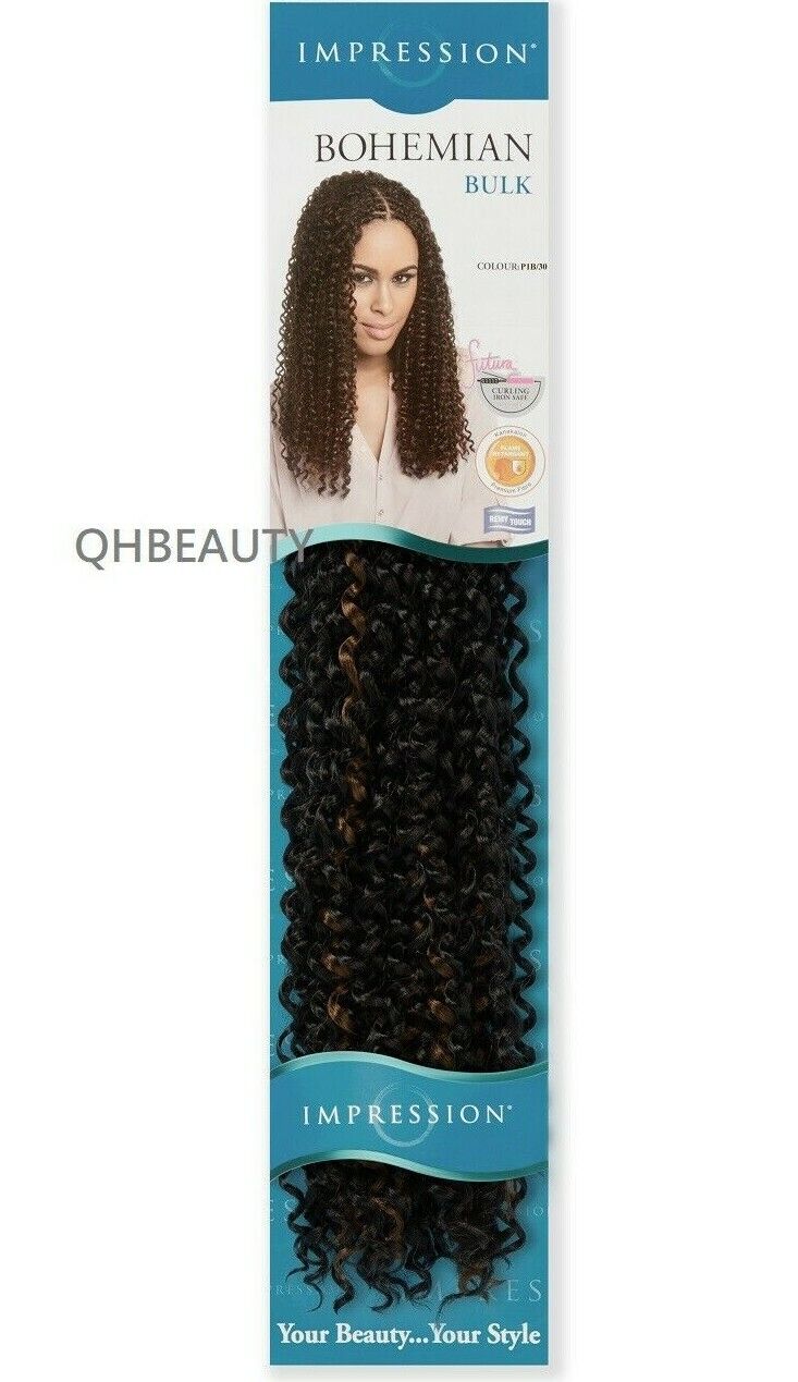 IMPRESSION SYNTHETIC CROCHET CURLY BRAID HAIR EXTENSION - BOHEMIAN 20 INCHS