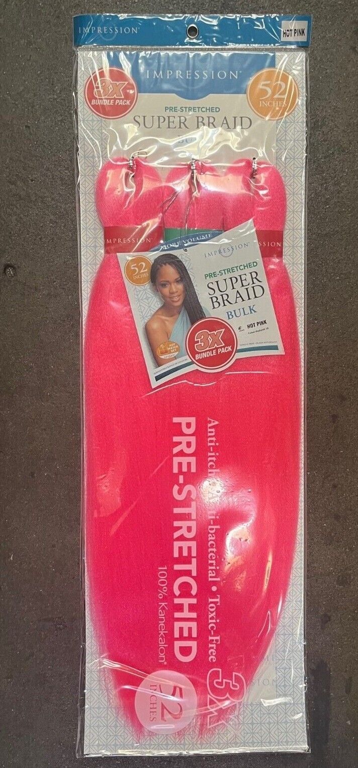 Impression Synthetic 3 X Bundle Pack Crochet Hair Extensions - Super Braid 52 "