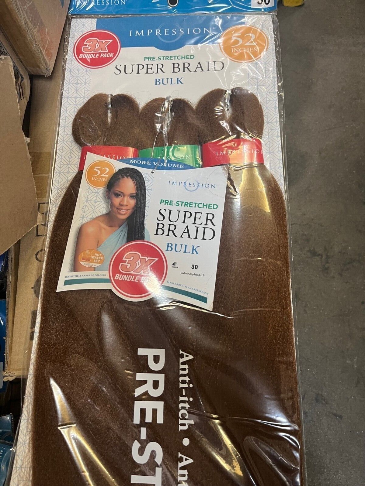 Impression Synthetic 3 X Bundle Pack Crochet Hair Extensions - Super Braid 52 "