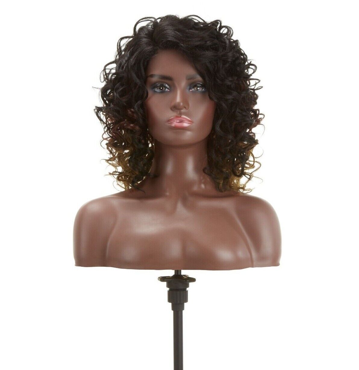 Impression Synthetic Hand Made Invisible L Part Curly Hair Lace Wig - MIA