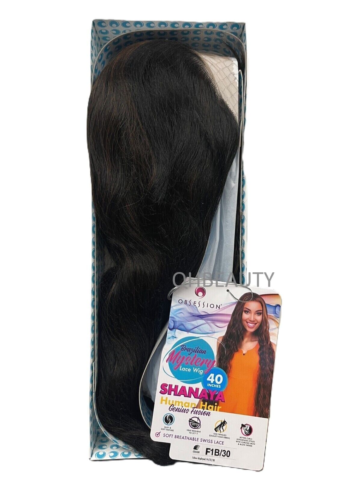 OBSESSION BRAZILIAN FUSION HUMAN HAIR NATURAL LONG CURLY LACE WIG - SHANAYA 40