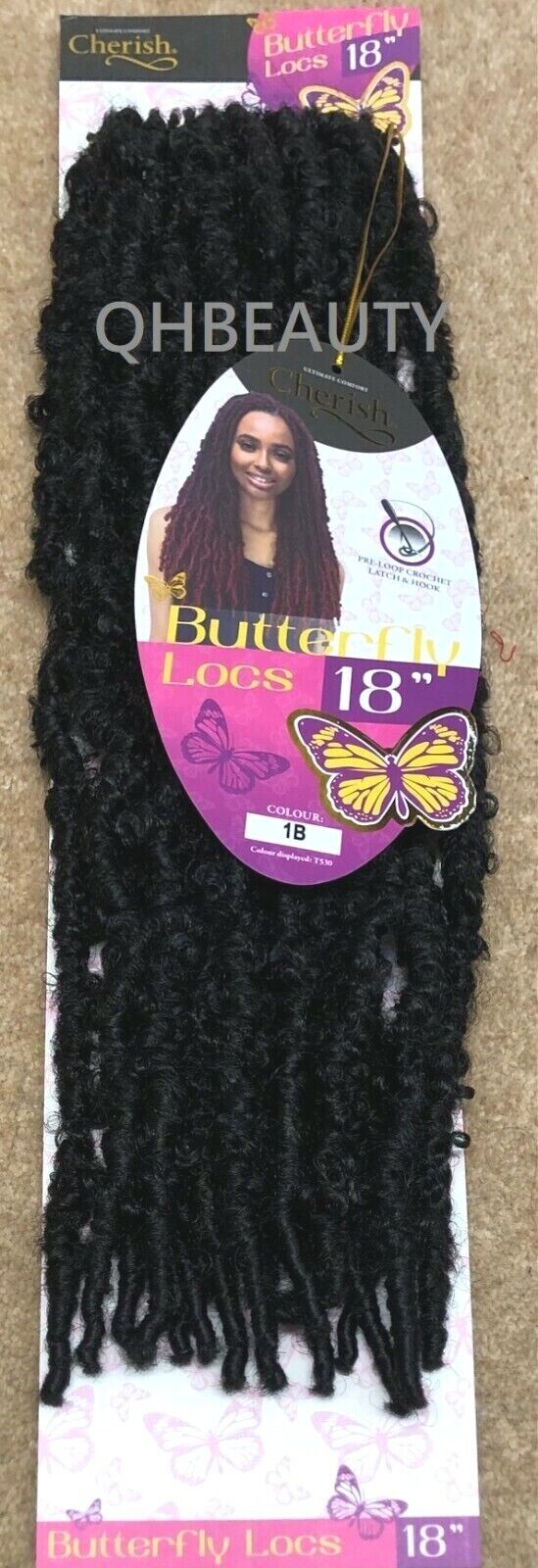 CHERISH SYNTHETIC CROCHET LONG HAIR EXTENSION PRE LOOP BRAID - BUTTERFLY LOC 18"