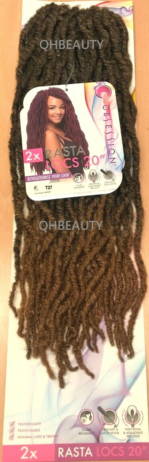 Obsession Synthetic Crochet Pre Looped Braid Hair Extension - RASTA LOCS 20 INCH