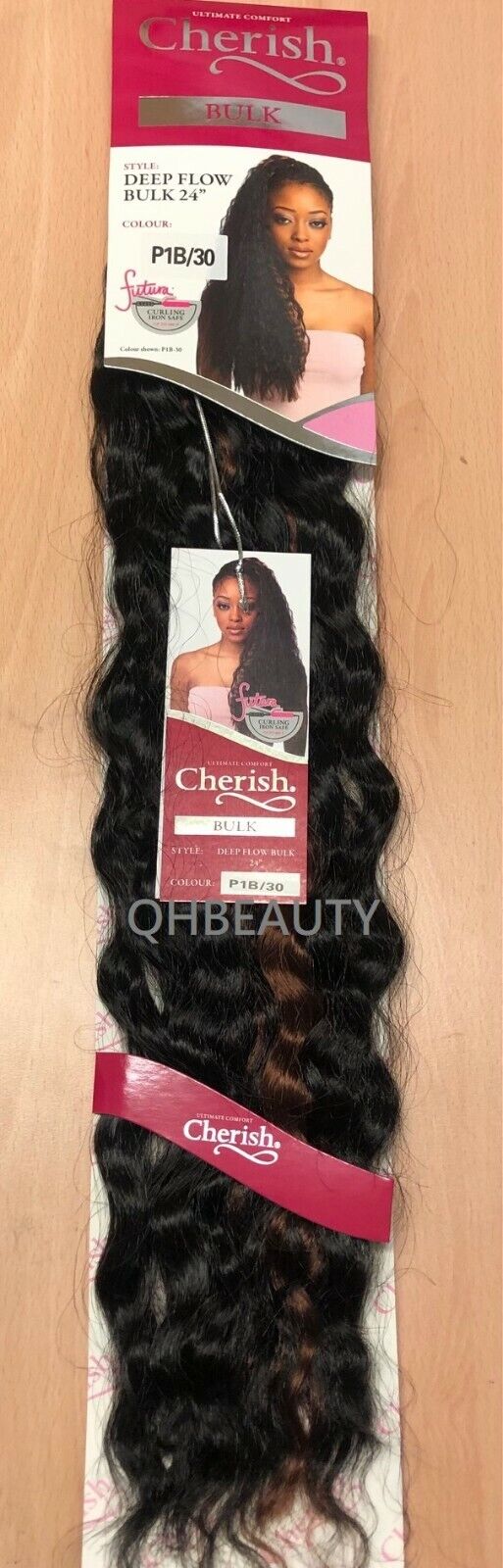 CHERISH SYNTHETIC BULK CROCHET BRAID CURLY HAIR EXTENSION - DEEP FLOW 24 inch