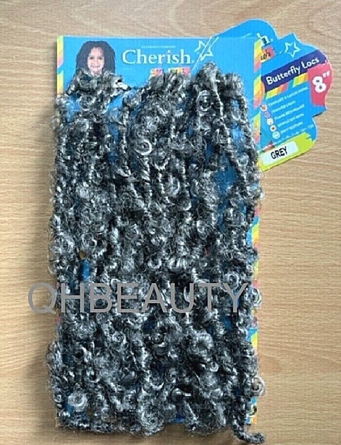 CHERISH SYNTHETIC JUNIOR KIDS CROCHET BRAID HAIR EXTENSION - 3 X BUTTERFLY LOCS 8 ''