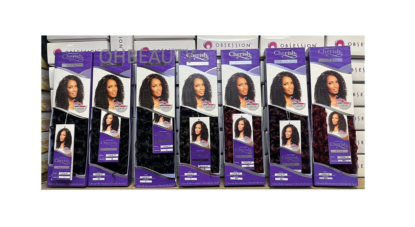 CHERISH SYNTHETIC FUTURA LONG CURLY HAIR EXTENSION WEAVE - LURING 14 INCHES