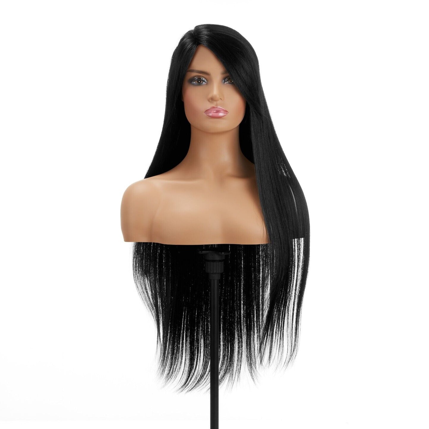 Impression Synthetic Invisible L Part Lace Long Yaky Straight Hair Wig -- RAVEN