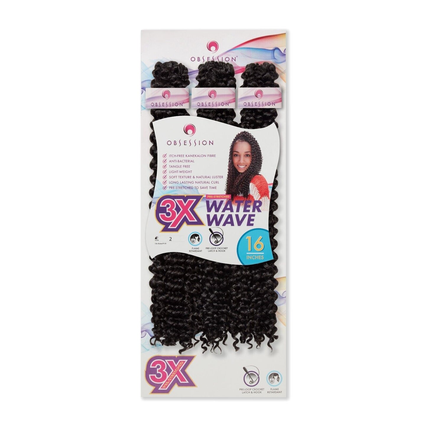 Obsession Synthetic Crochet Tight Curl Hair Extension Braid - WATER WAVE 16 inch