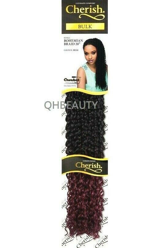 CHERISH SYNTHETIC CROCHET CURLY HAIR EXTENSION BRAID - BOHEMIAN BULK 20 INCH