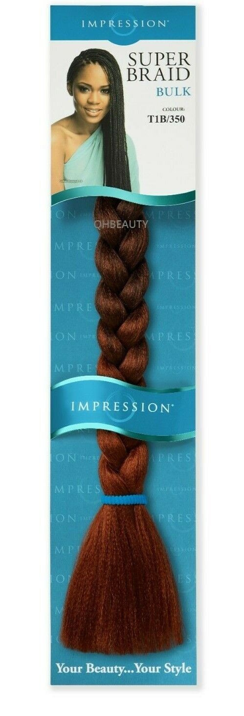 Impression Synthetic Natural Long Ultra Crochet Hair Extensions Super Braid 86"