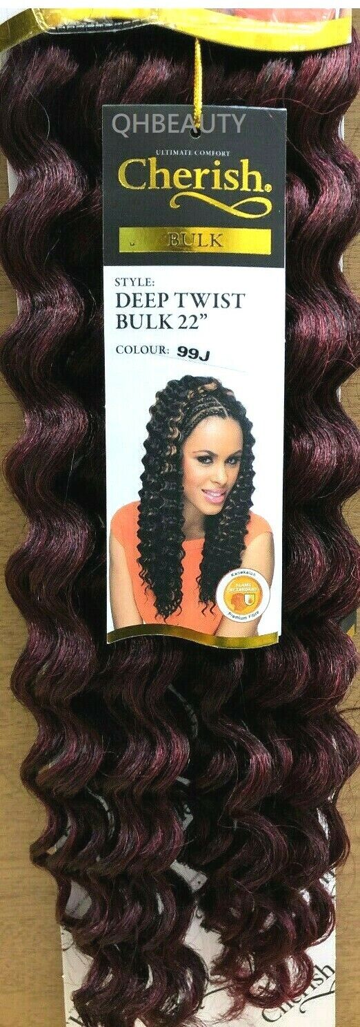 CHERISH SYNTHETIC BULK CROCHET CURLY HAIR EXTENSION BRAIDS - DEEP TWIST 22 INCH