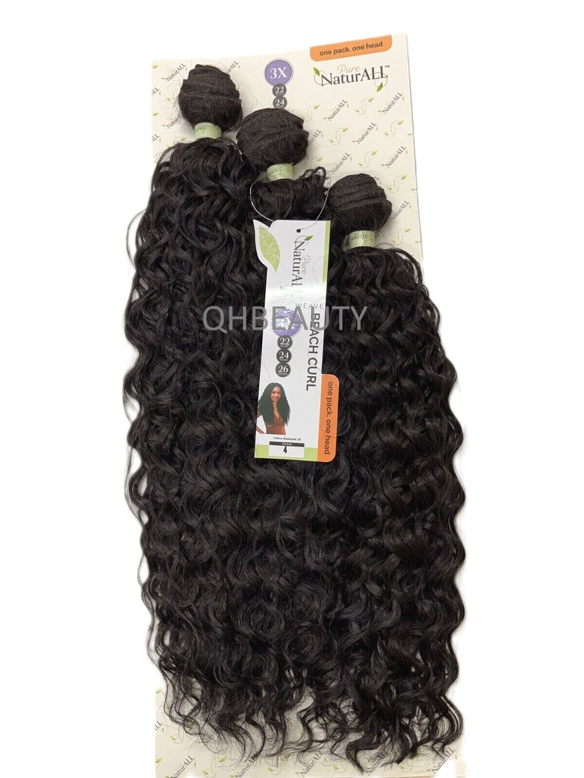 NaturALL SYNTHETIC CURLY HAIR EXTENSION 3 PCS WEAVE - BEACH CURL 22/24/26 INCHES