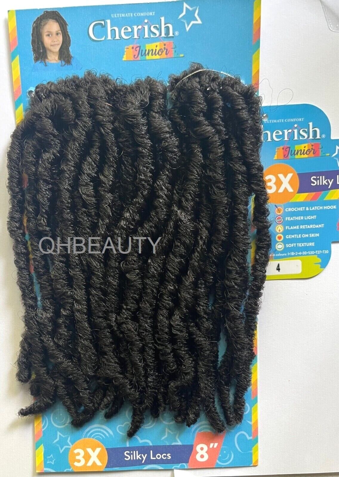 CHERISH SYNTHETIC JUNIOR KIDS CROCHET BRAID HAIR EXTENSION - SILKY LOCS 8 INCH