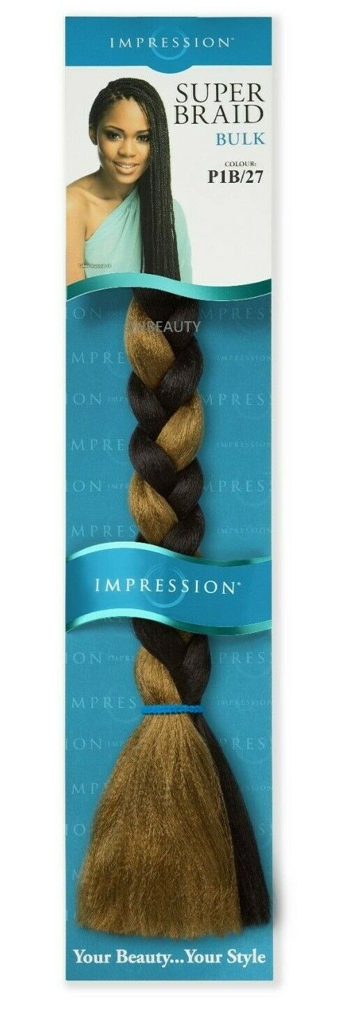 Impression Synthetic Natural Long Ultra Crochet Hair Extensions Super Braid 86"