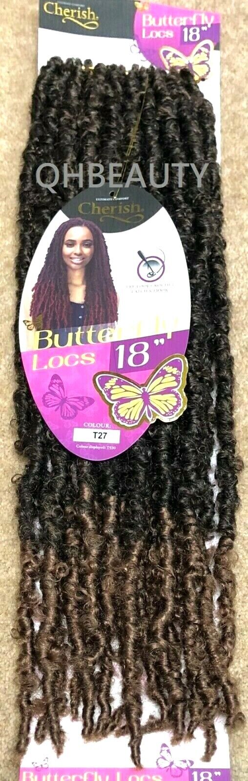 CHERISH SYNTHETIC CROCHET LONG HAIR EXTENSION PRE LOOP BRAID - BUTTERFLY LOC 18"