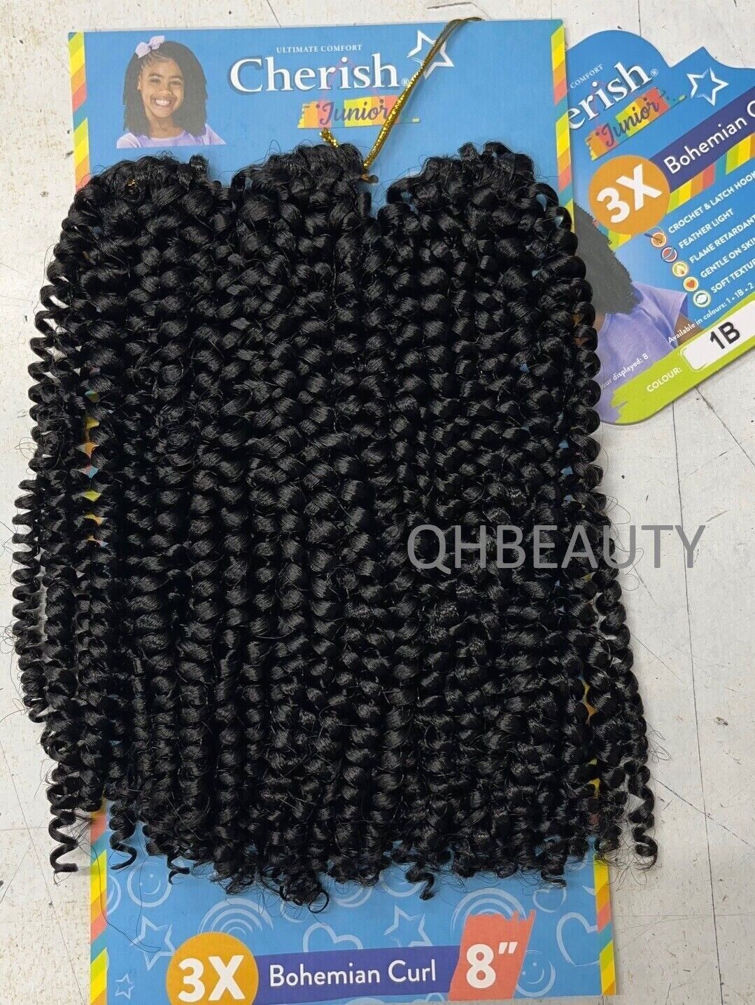 CHERISH SYNTHETIC JUNIOR KIDS CROCHET BRAID HAIR EXTENSION BOHEMIAN CURL 8 INCH