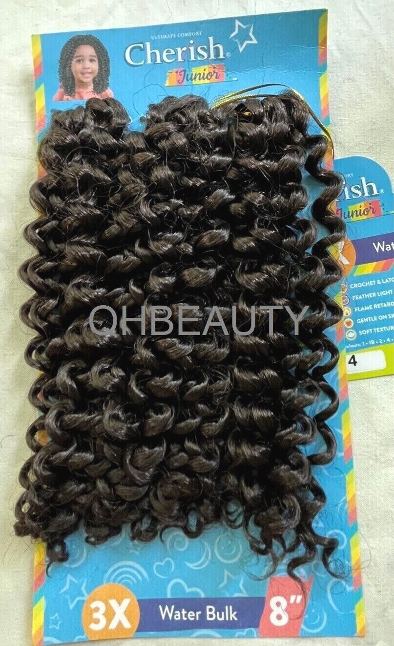 CHERISH SYNTHETIC JUNIOR KIDS CROCHET BRAID HAIR EXTENSION - 3 X WATER BULK 8''