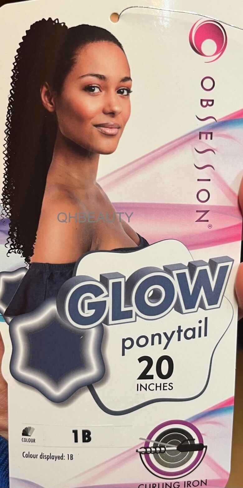 OBSESSION SYNTHETIC DRAWSTRING WATERWAVE CURLY HAIR PONYTAIL - GLOW 20 INCHES