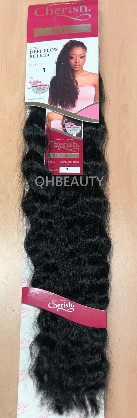 CHERISH SYNTHETIC BULK CROCHET BRAID CURLY HAIR EXTENSION - DEEP FLOW 24 inch