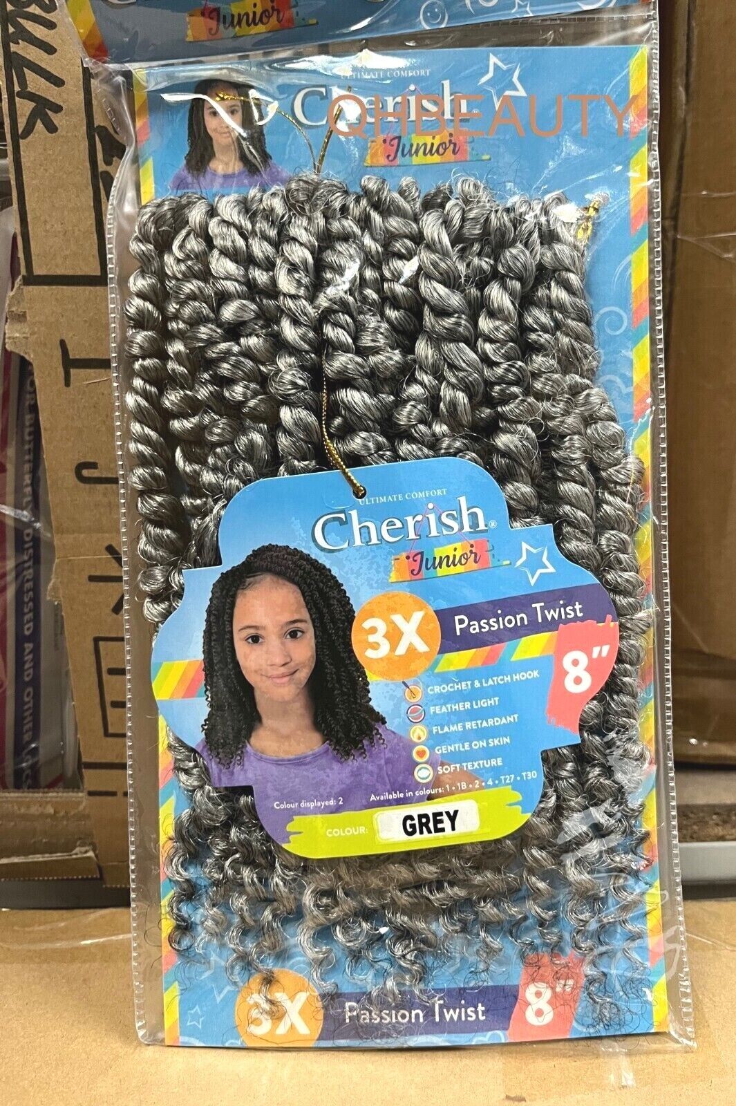 CHERISH SYNTHETIC JUNIOR KIDS CROCHET BRAID HAIR EXTENSION - PASSION TWIST 8 ''