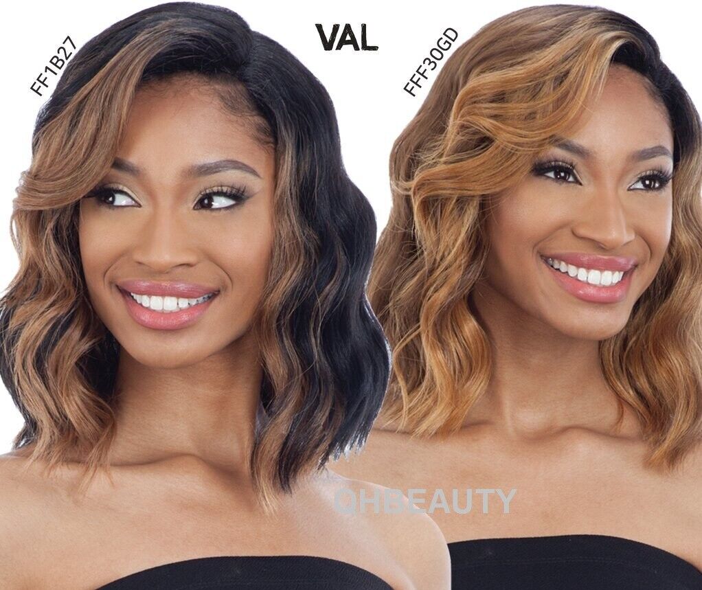 FREETRESS EQUAL SYNTHETIC 5 INCH LACE PART WAVY CURLY HAIR WIG - VAL