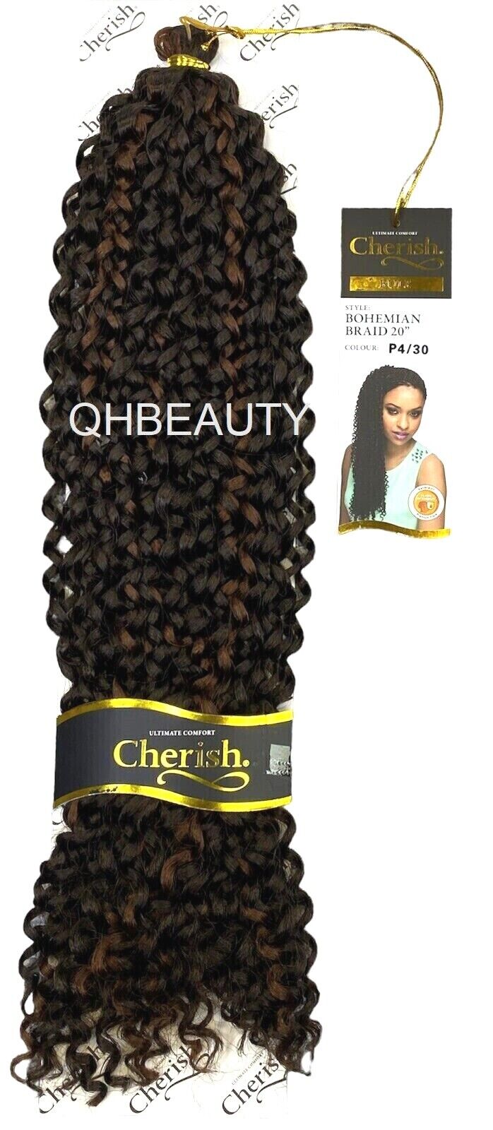 CHERISH SYNTHETIC CROCHET CURLY HAIR EXTENSION BRAID - BOHEMIAN BULK 20 INCH