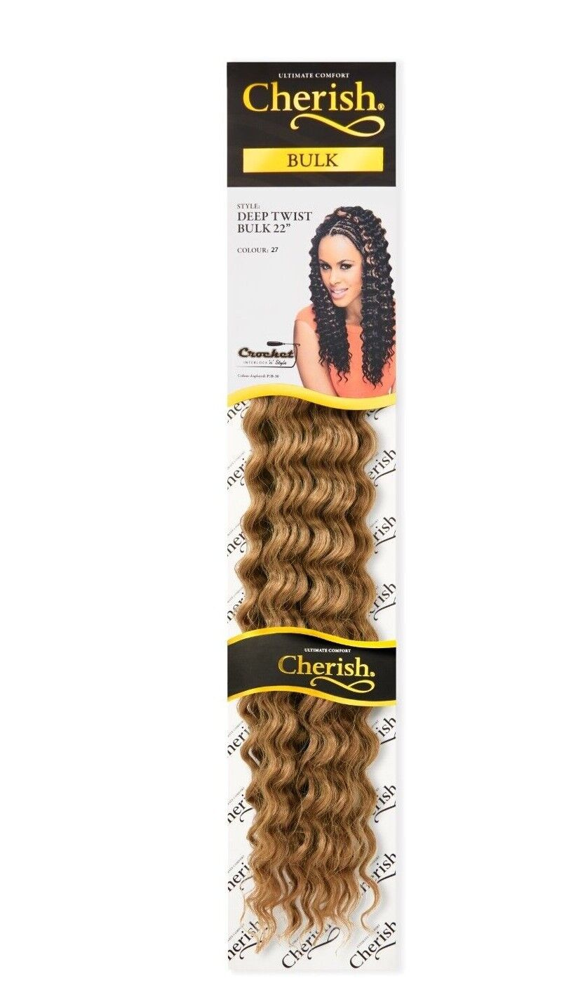 CHERISH SYNTHETIC BULK CROCHET CURLY HAIR EXTENSION BRAIDS - DEEP TWIST 22 INCH