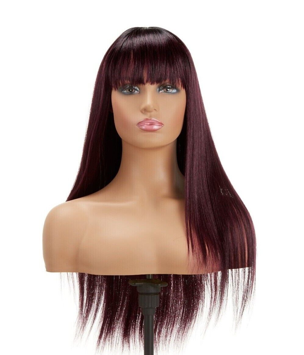Impression Synthetic Hand Made Long Straight Bangs Hair Wig Alexandra